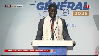 LE CHEF DE L’ÉTAT, BASSIROU DIOMAYE FAYE, PRÉSIDE LA CÉRÉMONIE DE REMISE DES PRIX DU CONCOURS GÉNÉRAL 2025.DISCOURS – 31 JUILLET 2025