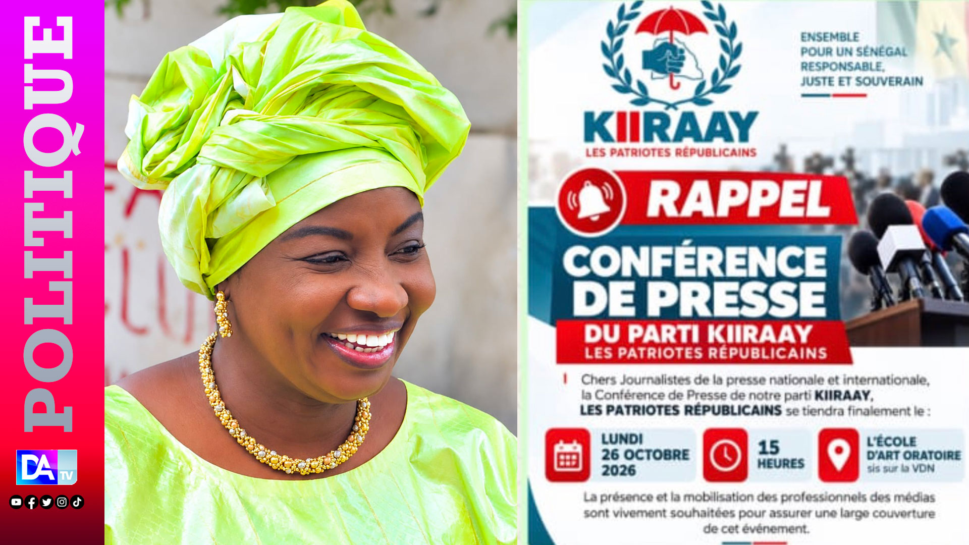 LFR2026 / Aminata Touré indexe « une irresponsabilité » de Pastef : « C’est un acte qui va priver à l’économie 2505 milliards et 1590 milliards…»